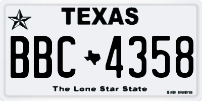 TX license plate BBC4358