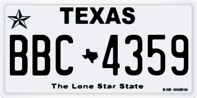 TX license plate BBC4359