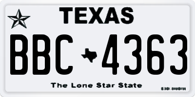 TX license plate BBC4363