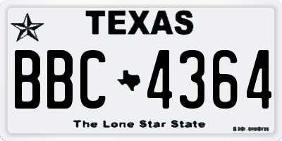 TX license plate BBC4364