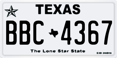 TX license plate BBC4367