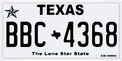 TX license plate BBC4368