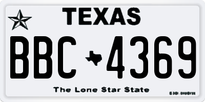 TX license plate BBC4369