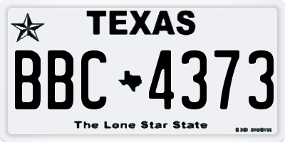 TX license plate BBC4373