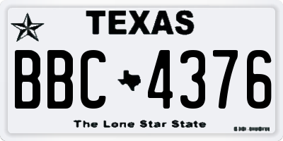 TX license plate BBC4376
