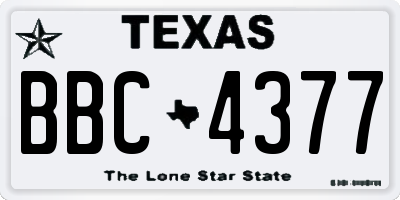 TX license plate BBC4377