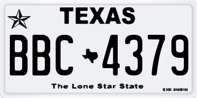 TX license plate BBC4379