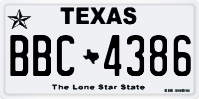 TX license plate BBC4386