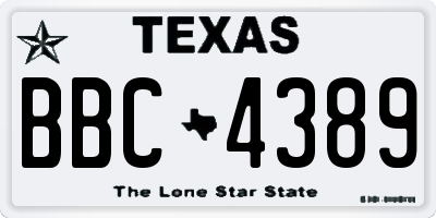 TX license plate BBC4389