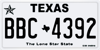 TX license plate BBC4392