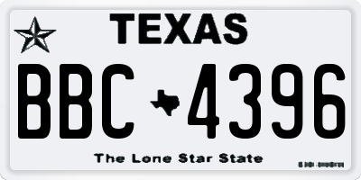TX license plate BBC4396