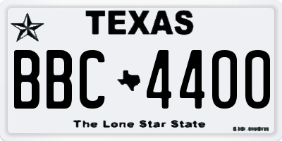 TX license plate BBC4400