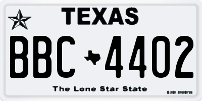 TX license plate BBC4402