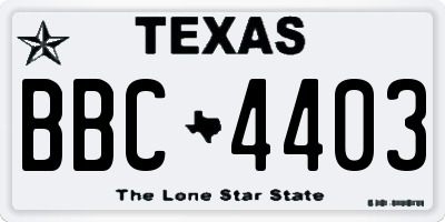 TX license plate BBC4403