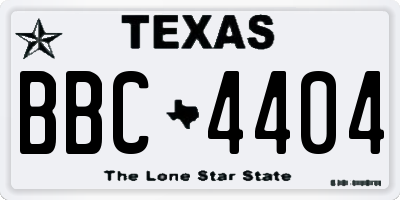 TX license plate BBC4404