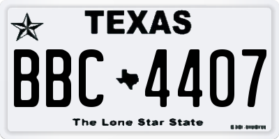 TX license plate BBC4407