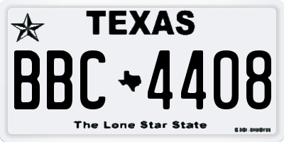 TX license plate BBC4408