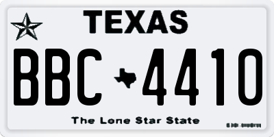 TX license plate BBC4410