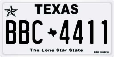 TX license plate BBC4411