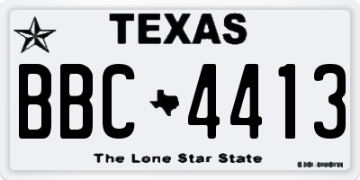 TX license plate BBC4413