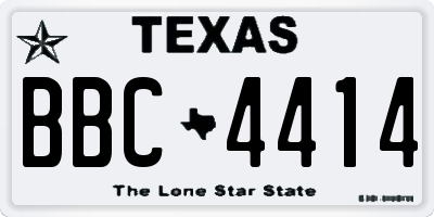 TX license plate BBC4414