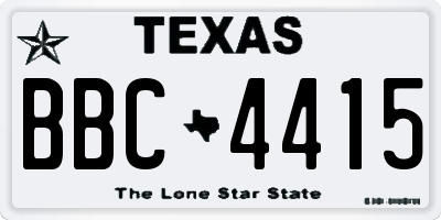 TX license plate BBC4415