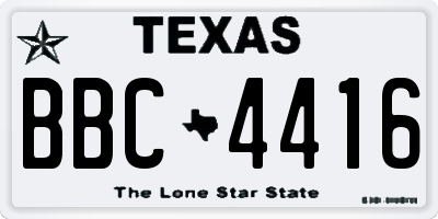 TX license plate BBC4416