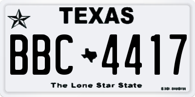 TX license plate BBC4417