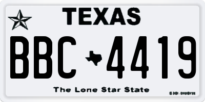 TX license plate BBC4419