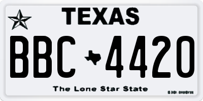 TX license plate BBC4420