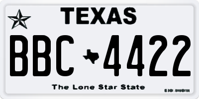 TX license plate BBC4422