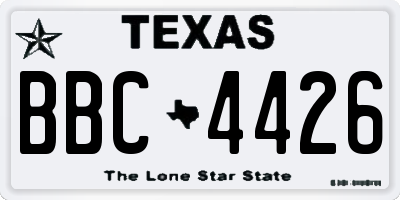 TX license plate BBC4426