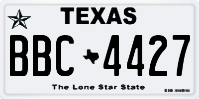 TX license plate BBC4427
