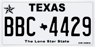 TX license plate BBC4429