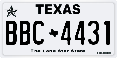 TX license plate BBC4431