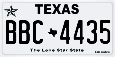 TX license plate BBC4435