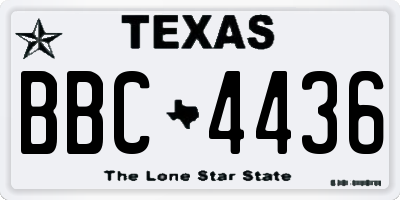 TX license plate BBC4436