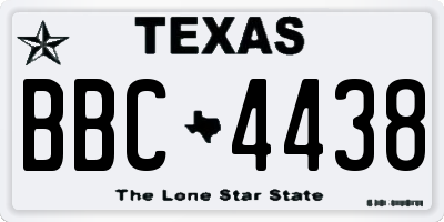 TX license plate BBC4438
