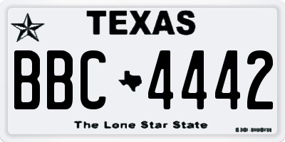TX license plate BBC4442