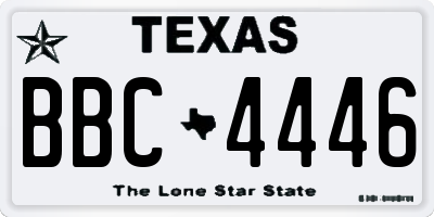 TX license plate BBC4446