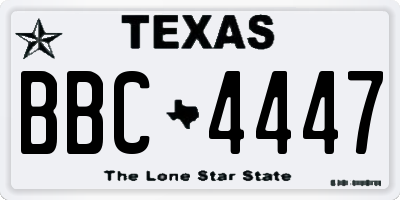 TX license plate BBC4447