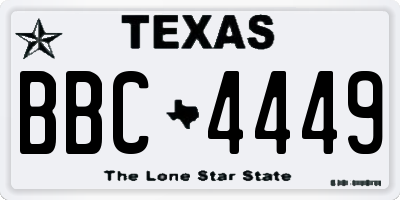 TX license plate BBC4449