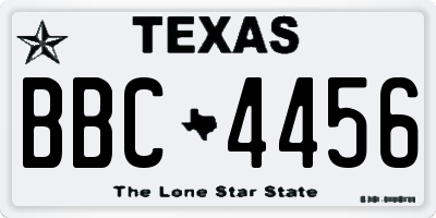 TX license plate BBC4456