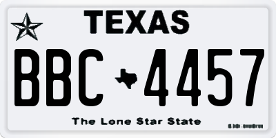 TX license plate BBC4457