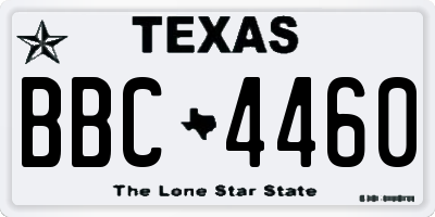 TX license plate BBC4460