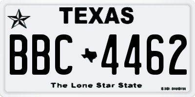 TX license plate BBC4462