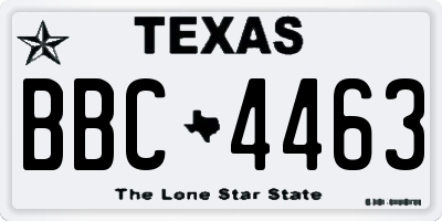 TX license plate BBC4463