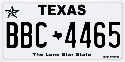TX license plate BBC4465