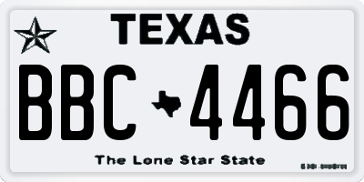 TX license plate BBC4466