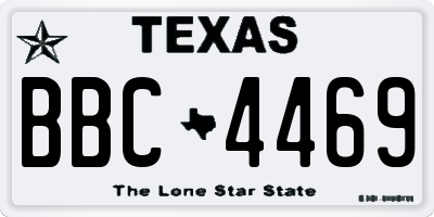 TX license plate BBC4469
